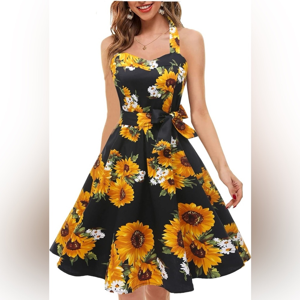 Topdress Women'sVintage Sunflower Dress
